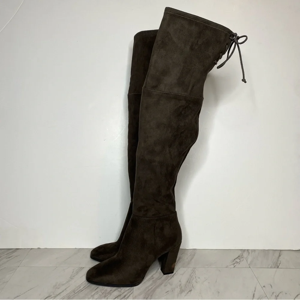 New! Vince Camuto Tapley Gray Faux Suede Over The Knee Boot 8.5 M